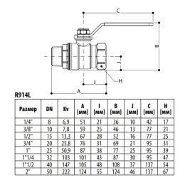 Кран шаровой DADO латунь никель R914L Ду 25 Ру35 ВР/НР полнопроходной рычаг красный Giacomini R914LX025
