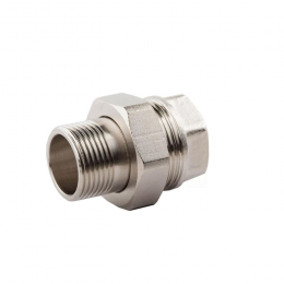 Соединитель латунь никель американка Ду 15 (1/2") прямой ВР/НР VALFEX VF.340.N.012