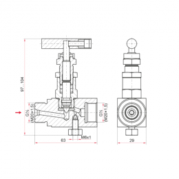 Клапан игольчатый нерж SS-V4 Ду 15 Ру40 ВР/НР G1/2" с маховиком без фланца Росма 00000034406