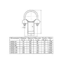 Опора сталь ОПХ-2 подвижная Ду 125 (Дн 133) КАЗ