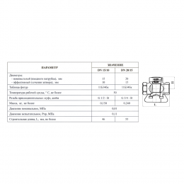 Кран конусный латунь газ 11б34бк Ду 15 Ру0,1 G1/2" ВР стандартопроходной Цветлит ZW30002