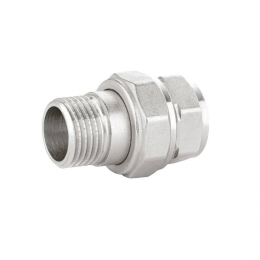 Соединитель латунь никель американка Ду 15 (1/2") прямой ВР/НР LD LD.67.520.15