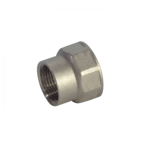 Муфта латунь никель переходная Ду 15х10 (1/2"х3/8") ВР RTP (РосТурПласт) 25170
