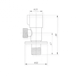 Кран нерж бытовой угловой G1/2"х3/4" Ру10 НР переходной флажок керамическая кран-букса с отражателем RM-L ATS-1234