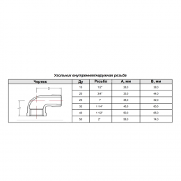 Угольник проходной чугун Ду 25 (1") ВР/НР, оцинкованный