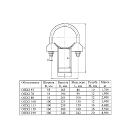 Опора сталь ОПХ-2 подвижная Ду 80 (Дн 88,5-89) КАЗ