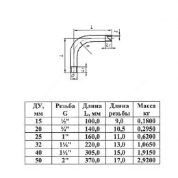 Отвод сталь шовный 90гр Дн 21,3х2,8 (Ду 15) резьба из труб по ГОСТ 3262-75 КАЗ