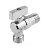 Кран шаровой латунь бытовой хром угловой 1041 G1/2" Ру10 НР бабочка без отражателя Aquasfera 1041-01