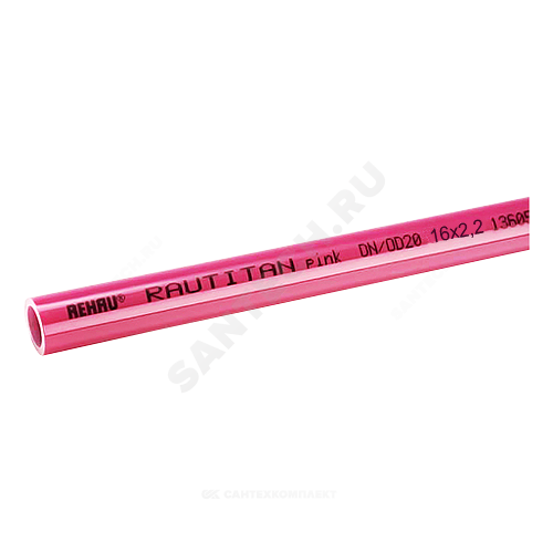 Труба PE-Xa/EVOH Дн 20х2,8 Ру10 Тмакс=95C L=6м RAUTITAN pink Rehau 11360521006