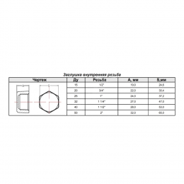 Заглушка чугун Ду 50 (2") ВР, оцинкованная 
