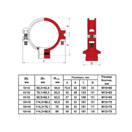 Отвод (седелка) под муфту грувлок XGQT04G Ду100х65 (Дн114х76) Ру20 LEDE