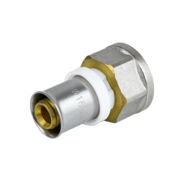 Муфта МП латунь никель пресс Дн 16х1/2" ВР ГОСТ 32415-2013 8002 Aquasfera 8002-01