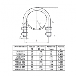 Опора сталь ОПБ-2 подвижная Ду 20 (Дн 23-26,8) КАЗ