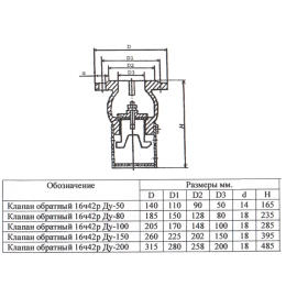 Клапан обратный чугун осевой 16ч42р Ду 250 Ру2,5 Тмакс=50 оС фл с приемной сеткой диск чугун Луидор
