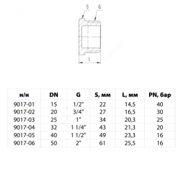 Заглушка латунь никель Ду 15 (1/2") НР 9017 ГОСТ 32585-2013 Aquasfera 9017-01