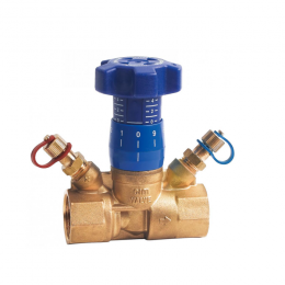 Клапан балансировочный ручной латунь 787OT Ду 25 Rp1" Ру25 ВР Kvs=4.08м3/ч с измерительными ниппелями Cimberio CIM 787OT 1