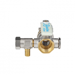 Кран шаровой латунь со спускником 1112 Standard никель Ду 25 Ру40 ВР 1" рычаг белый полнопроходной Aquasfera 1112-03