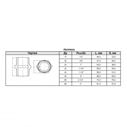 Ниппель прямой чугун Ду 32 (1 1/4") НР, оцинкованный