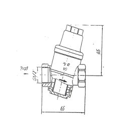 Регулятор давления мембранный латунь РДВ-2А-Ф Ду 15 Ру10 1/2" ВР Рн=1 - 5,5бар без выхода под манометр Паскаль