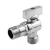 Кран шаровой латунь бытовой хром угловой 1041 G1/2" Ру10 НР бабочка без отражателя Aquasfera 1041-01