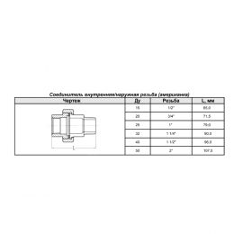 Американка чугун Ду 32 (1 1/4") ВР/НР, оцинкованная